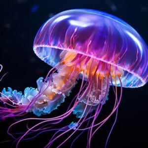 Colorful jellyfish is a fascinating sea creature