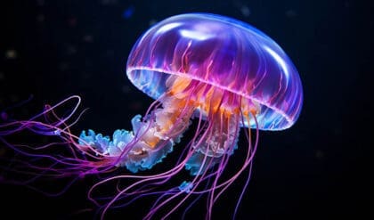 Colorful jellyfish is a fascinating sea creature